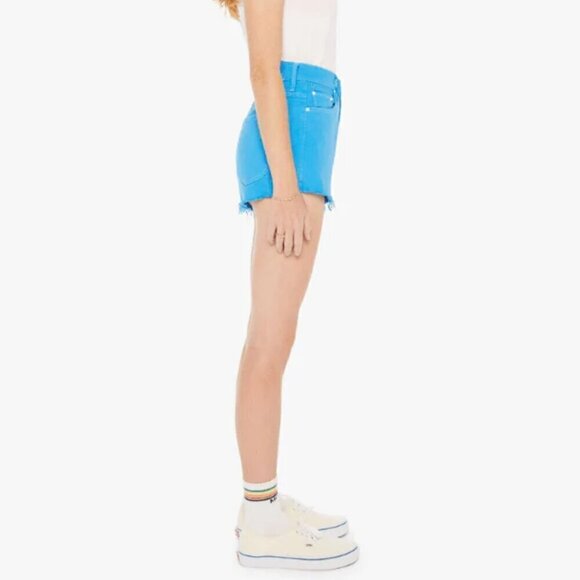 #2 NWT MOTHER Denim The Tune Up Bona Fide Short Fray in Bas Blue Aster - Picture 2 of 7